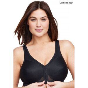 Glamorise 52DD Bra Black MagicLift Front Close Posture Back Wire Free 1265